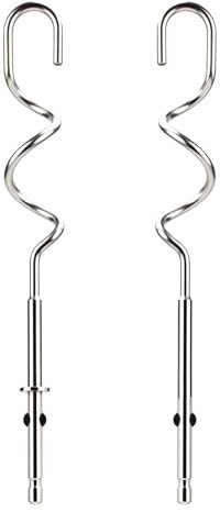 2pcs 990143000 Mixer Dough Hook for Hamilton, Stainless Steel Hand Mixer Replacement Beaters Attachments Dough Hook Accessories Compatible with Hamilton Beach 62630R 62632R 62633R