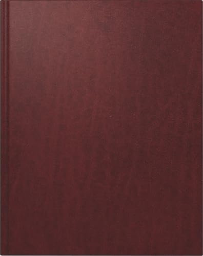 rido/idé Buchkalender Mod. Managerkalender TM 2026 | 205×260 mm, Leder, weinrot