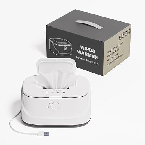 Baby Wipe Warmer for Wipes and Towel - Integrates Small Night Lights USB Charging Wet Wipe Holder, Precise Temperature Control, Rapid Heating, Suitable for Outdoor Home Use