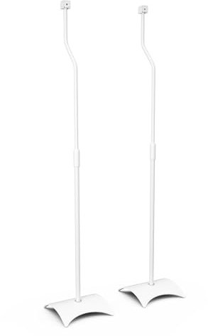 AVF Surround Sound Speaker Stands - Pair Of Universal Speaker Stands - Slimline White Design With Curved Metal Base - Compatible With Most Speaker Brands - Fixings & Instructions Included