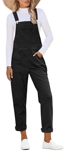 Roskiky Latzhose Damen Cord Adjustable Straps Bib Overall Damen Elegant Jumpsuit With Pocket Tapered Leg Trendy 90S