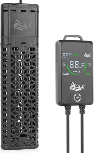 AQQA Aquarium Heizung, 1000W Tauchheizung für Aquarien mit Intelligentem Externen Regler, Trockenlaufschutz und Übertemperaturschutz für Salz- und Süßwasser