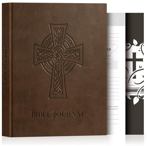 Lanpn Gebetstagebuch für Männer, Christliche Bibel Gebets Tagebuch, 3 Monate Bible Study Prayer Journal, Religiöse Notizbuch Geschenk für Katholische & Neue Gläubige, Braun, Englisch