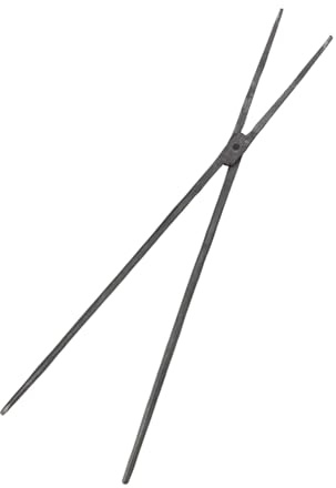 VANZACK Robuste Feuerzange Schmiedeeisen Müllzange Greifer mit Langem Griff für Outdoor Grill Camping Kaminholz und Haushalt Vielseitiger Greifclip für Abfallaufnahme und
