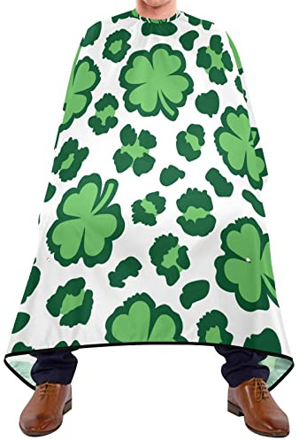 Barber Cape Shamrock Green Leopard Spot Hair Cutting Gown Unisex With Hook Hairdressing Gown, For Barbers, Men, Adults, 140x168cm