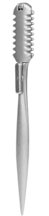 PAMINGONO Doppelseitiger Haarschneidekamm Haarschneiderkamm Haarspitzentrimmerkamm aus Metall mit Tasche für Präzises Ausdünnen und Styling Professionelles Salon Haarwerkzeug