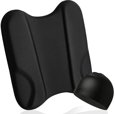Tabla de Natación para Adultos, Tabla Kickboard con Gorro Natacion (Negro) | Ayuda de Entrenamiento de Natación con Asas Antideslizante, Espuma Ligera, Ideal para Piscina y Actividades Acuáticas