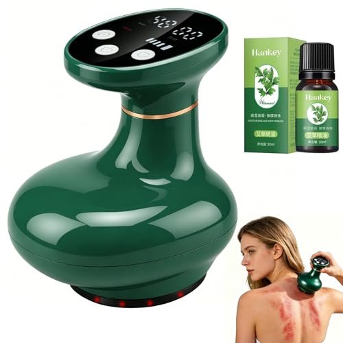 4 in 1 Elektrischer GuaSha Massager, Cellulite Massager mit Ätherische Öle | Schröpfgerät Elektrisch mit Vakuum-Schröpftherapie & Tiefenmassage, Straffere Haut, Bessere Durchblutung, für den Körper
