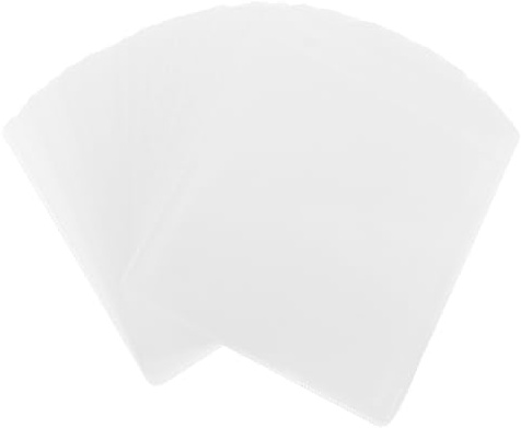 MALUGOGO 50pcs Double Sided CD Binder Sleeves White Pp Material, Smooth Handling Disc Storage Inserts, 5.75x5 Inch Refill Pages for Cds and Dvds, for Libraries and Institutions