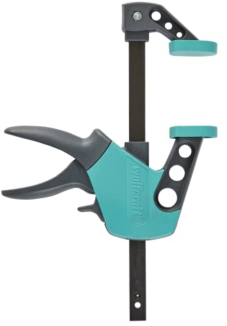 wolfcraft Einhandzwinge Easy 75-150 mm 3020000 / Einfaches Spannen und Lösen der Zwinge mit nur einer Hand - ideal für den Heimwerker/Spannkraft von starken 90 kg