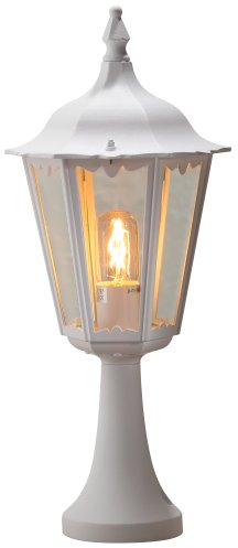 Konstsmide Firenze 7214-250 Sockelleuchte B: 23,5cm T: 23,5cm H: 55cm / 1x100W / IP43 / lackiertes Aluminium / matt-weiß