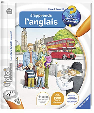 Ravensburger - Livre d'aventure interactif tiptoi - J'apprends l'anglais - Jeux électroniques éducatifs sans écran et en français - A partir de 4 ans - 00606