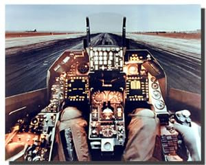 F-16 Cockpit-Flugdeck-Wanddekoration, Militär-Luftfahrt-Kunstdruck, 40,6 x 50,8 cm