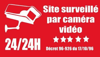Panneau site surveillé par caméra vidéo