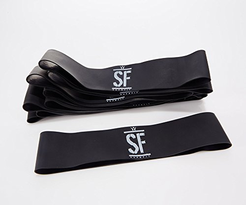 Suprfit Minibands 10er Pack | Stärke/Widerstandsstufe: Schwarz = extra stark | Premium Gummibänder für Fitnesstraining und Athletiktraining | 100% Latex