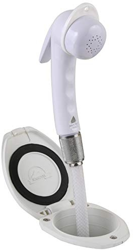 Scandvik Recessed Shower w/6' White Hose - Euro Trigger Sprayer