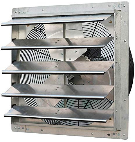 iLIVING 20 Wall Mounted Exhaust Fan Automatic Shutter Variable Speed Vent Fan For Home Attic Shed or Garage Ventilation (Power Cord Not Included) Silver 20 - Variable
