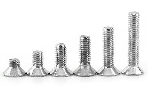 300pcs Boulon Vis Tête Fraisée Hexagonale en Acier inoxydable 304 avec Boîte de Rangement M3 x 4/6/8/10/12/16mm