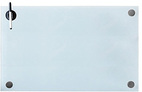 Melko Tableau magnétique en verre blanc 100 x 60 x 0,4 cm