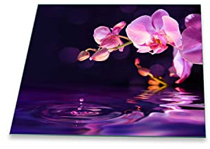 Herdabdeckplatte Abdeckung Ceranfeld Abdeckplatte Schneidebrett 1-Teilig 60x52 Orchidee Rosa Spritzschutz Glasplatte Ceranfeldabdeckung Schutz Kochplatten Herdschutz Sicherheitsglas Glasschneidebrett