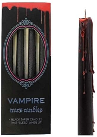 Something Different Vampire Tears achwarze Kerzen, 4er-Set, blutenden Kerzen, für gotische Rituale, Halloween