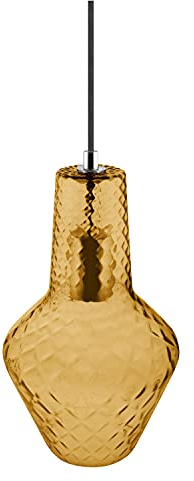 LEDVANCE Vintage Edition 1906, Deckenleuchte mit E27 Sockel, Oranges Glas, Ohne Leuchtmittel, Carved Pendant Bottle