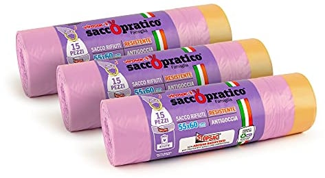 Virosac - Bolsas para reciclaje con prácticas asas extraíbles - Paquete de 3 x 15 bolsas