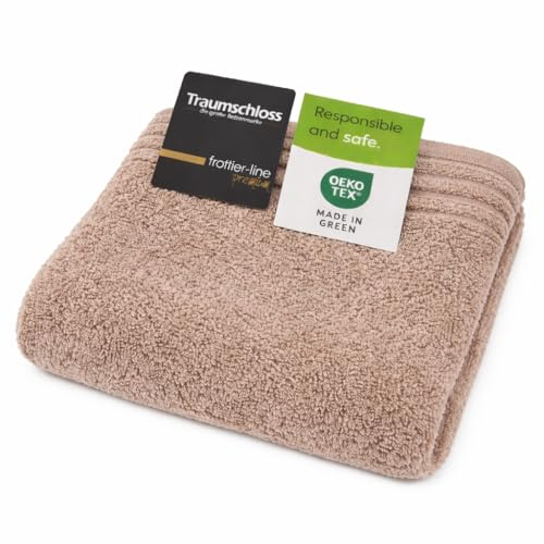 Traumschloss Frottier-Line Premium hautsympathisches Handtuch aus Baumwolle, Farbe:Taupe, Größe:50x100