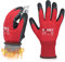 HPHST Arbeitshandschuhe Herren und Damen C431CW Thermo Winterhandschuh Montagehandschuhe Grip Doppelbeschichte Handschuhe wasserdichte Öldichte Gartenhandschuhe (Rot-Schwarz) Größe: 9/L 1 Paar