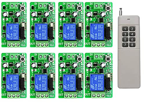 8 kanäle DC12V Set Funk Fernbedienung Funkschalter Empfänger Relaisausgang Fernbedienung mit großer Taste 500m Industrielle Fernbedienung funkfernsteuerung
