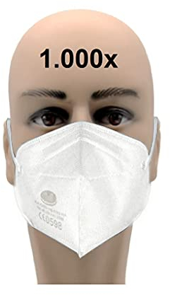 Trading Bros 1000x FFP2 Maske CE 0598 zertifiziert Atemschutzmaske schneller Versand aus Deutschland weiß