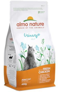 almo nature Harnunterstützung, Trockenfutter Katze Adulto mit Frisches Hähnchen | Packung mit 400 g