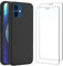 NEW'C Hülle für iPhone 12, iPhone 12 Pro Ultra Thin Silikon Schwarz und 2 × Panzer Schutz Glas für iPhone 12, iPhone 12 Pro - Anti Scratch