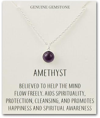 Philip Jones Amethyst Necklace with Quote Card