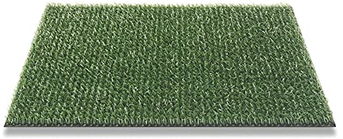 CSN Astro Turf Fußmatte | Eingangstürmatte | Fußabtreter für Innen und Außen | Polyethylen Bürstenmatte | Kunstrasen Wetterfest Matte | Antrazit/Silber/Braun/Grün (91 x 100 cm, Grün)