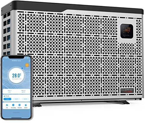 INVERPAC Full Inverter Wärmepumpe PX 11,11kW Heizleistung für Pools BIS 40 m³ Schwimmbadvolumen,WiFi Modul Via App steuerbar,Auto-defrost & geringer Stromverbrauch…