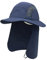 WANYING Unisex Safari Cap mit extra langem Nackenschutz Buschhut Sonnenhut Legionärskappe UPF 50+ UV-Schutz Atmungsaktiv für Camping Outdoor - 56-60 Navy Blau