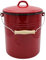KRÜGER Karl Mülleimer 5 Liter aus Haushaltemaille in rot mit Deckel