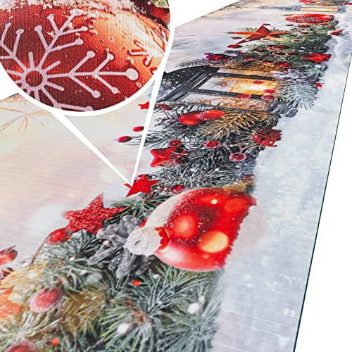 ANRO Küchenteppich Küchenläufer Teppich Läufer Küche abwischbar rutschfest Design Weihnachten 350 x 52cm