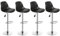 Lot de 4 tabourets de Bar, Tabouret de Bar en Cuir synthétique réglable en Hauteur,tabourets de Bar Cuisine Design SIG,Réglable en Hauteur et Rotative à 360°-Noir-4pc