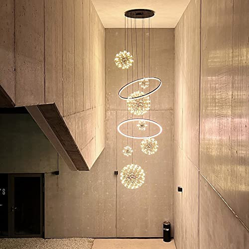 s.luce Galaxy XXL Galerieleuchte LED-Ring-Pendelleuchte groß Glaskugeln Hängelampe, Ausführung:Atom