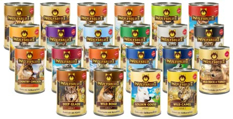 Wolfsblut Adult 40 x 395g Mix Hundefutter | 10x, 20x, oder 30x 395g mit vielen verschiedenen Sorten | Ohne Zucker, Soja, Geschmacksverstärkern & künstlichen Zusätzen