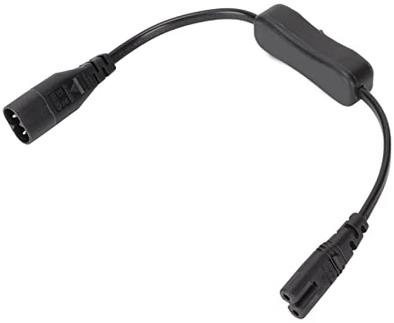 IEC320 C8 auf IEC320 C7 Kabel Verlängerung mit Schalter, Durchleitungskabel für Stecksystem Gerätestecker Stromkabel Verlängerung, für Lampe Lautsprecher LCD-Monitore Drucker Kame