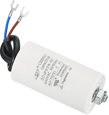 PATIKIL CBB60 30uF Laufkondensator AC 450V 2 Drähte 50/60Hz Zylinder Unten mit Schraube 75x40mm für Waschmaschine Wasserpumpen Motor Start