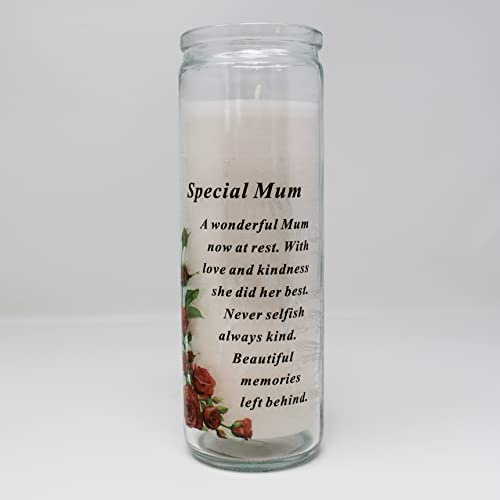 David Fischhoff Memorial Sentiment Graveside Glass Candle - Special Mum