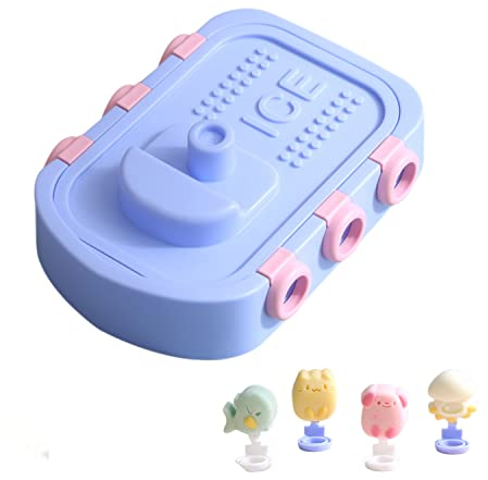 Alihoo Eisformen Eis am Stiel, 6 Design kleiner Boote Klein Eisförmchen Popsicle Forme, Tierformen Mini Eisform für Kinder und Baby,Eis zum Selber Machen Formen (Blau)