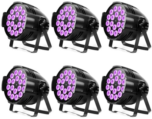 HOLDLAMP 6PCS 18 LED Par Scheinwerfer, 200W LED bühnenlicht 4 in 1 RGBW Bühnenbeleuchtung Scheinwerfer Par Strahler mit DMX 4/8CH für Party Disco Bar Familienfeiern Kirchen