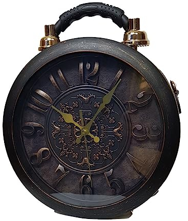 Einkaufszauber Designer Handtasche mit echter Uhr Schwarz