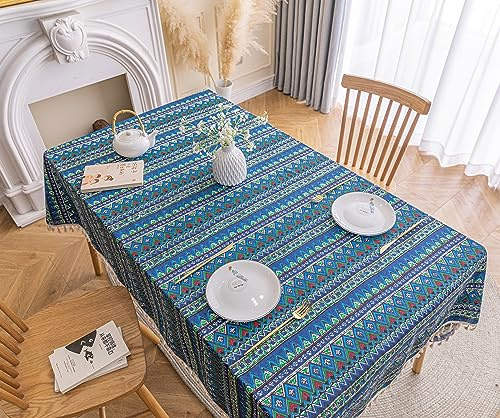 ShopINess wasserdichte Tischdecke Ethnischer Stil Tischdecke Home Decor Tischtuch (Style 2, 140x200 cm)