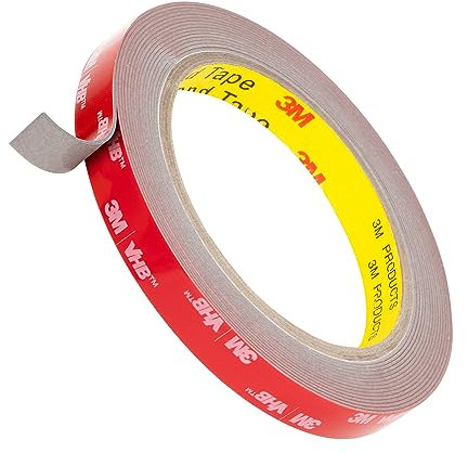 3M Doppelseitiges Klebeband Montageband 12.5mm x 4.7m Grau 1 Rollen 0.8mm dick 5608 Schaumstoffband Schwerlast Wasserdichtes für Auto Dekoration Heim Büro